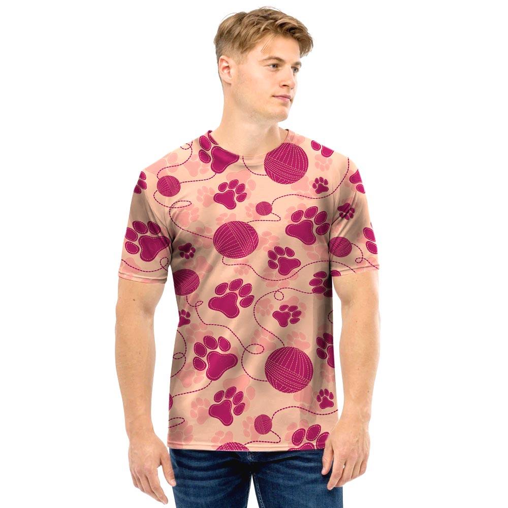 Yarn Paw Print Men T Shirt-grizzshop