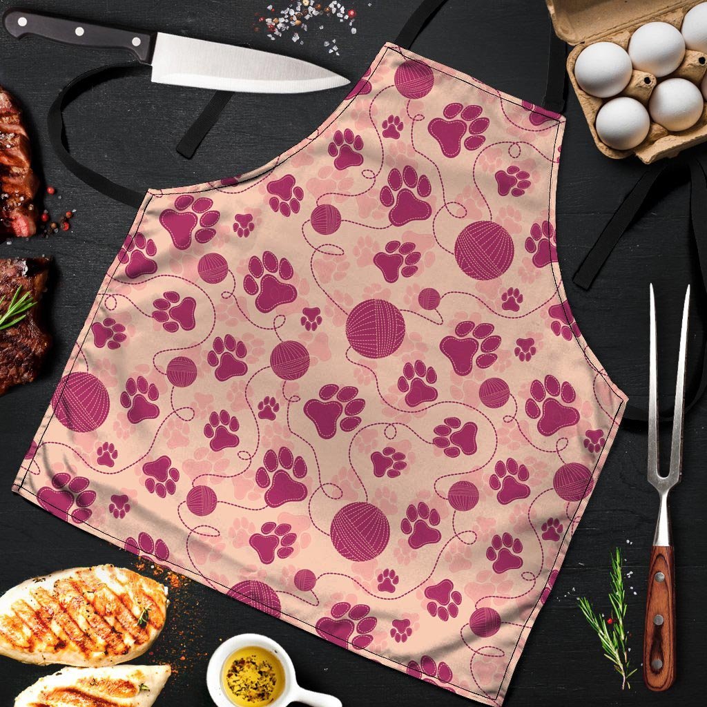 Yarn Paw Print Men's Apron-grizzshop