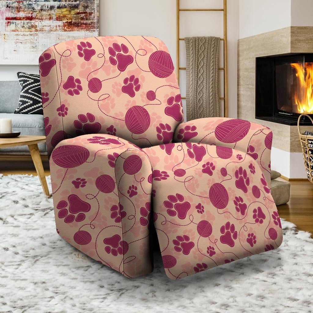 Yarn Paw Print Recliner Cover-grizzshop