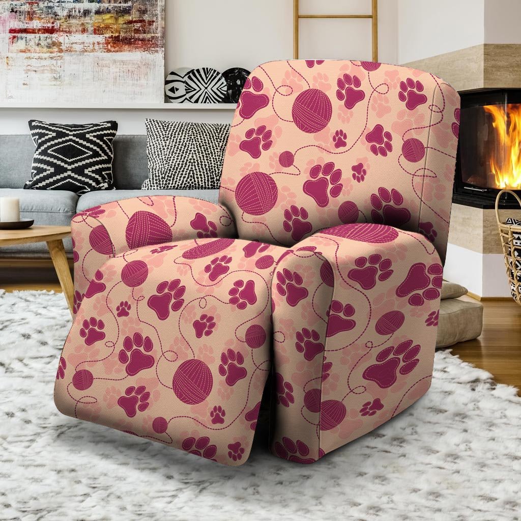 Yarn Paw Print Recliner Cover-grizzshop