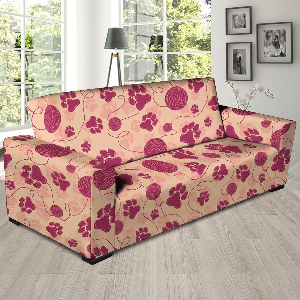 Yarn Paw Print Sofa Cover-grizzshop