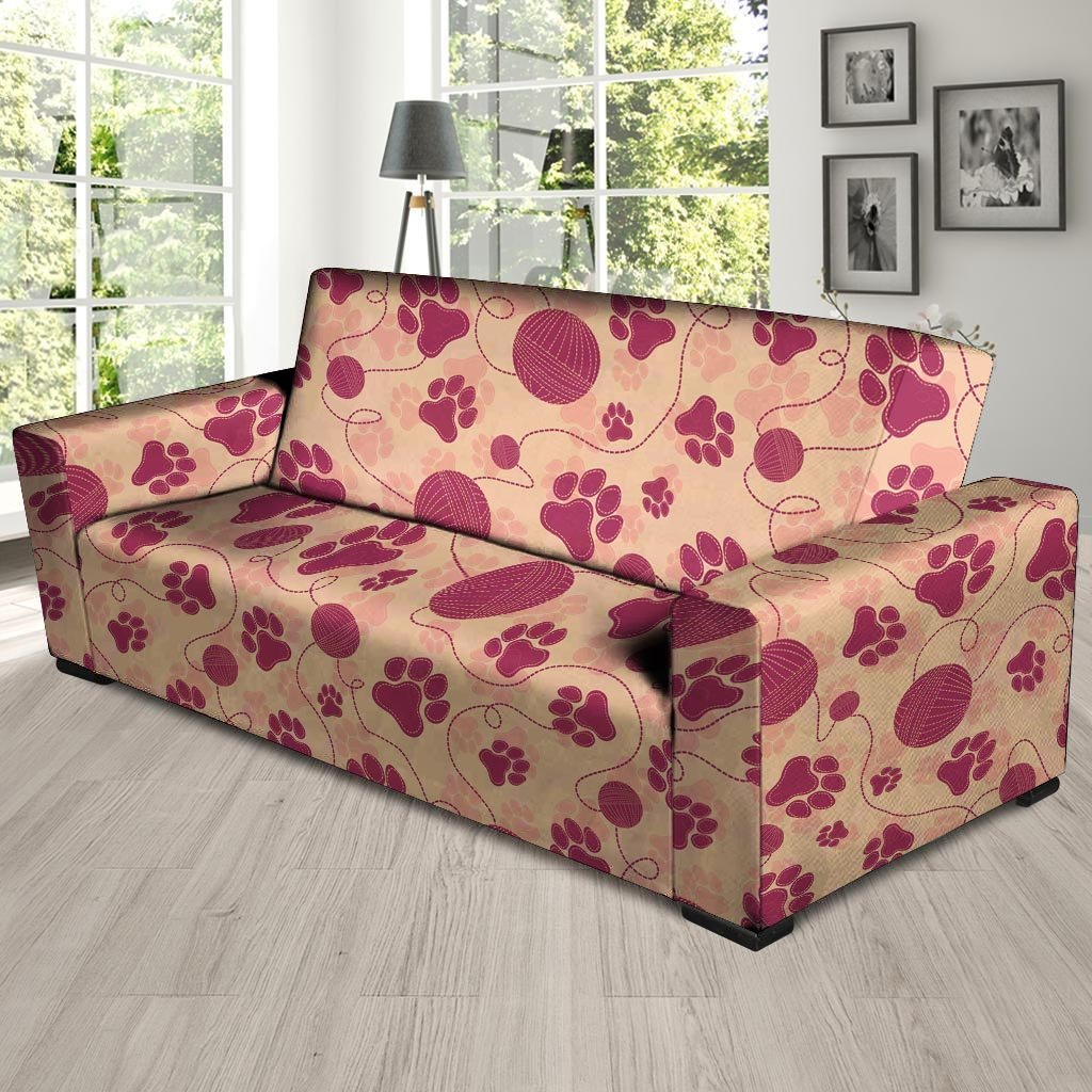 Yarn Paw Print Sofa Cover-grizzshop