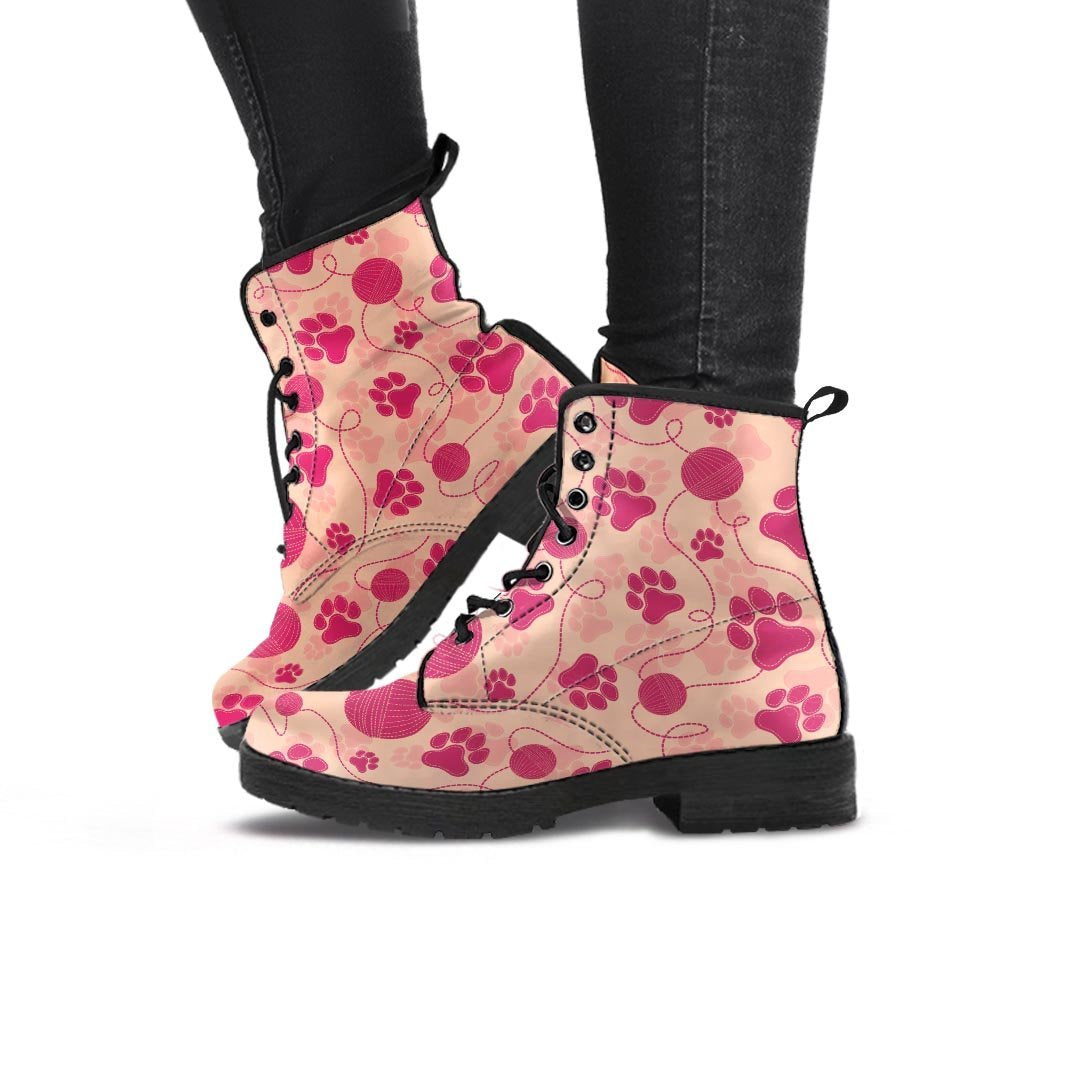 Yarn Paw Print Women's Boots-grizzshop