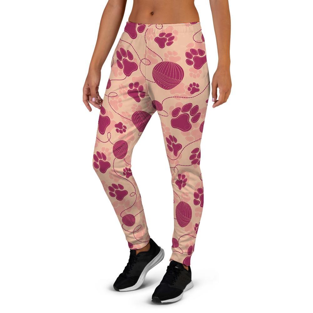 Yarn Paw Print Women's Joggers-grizzshop