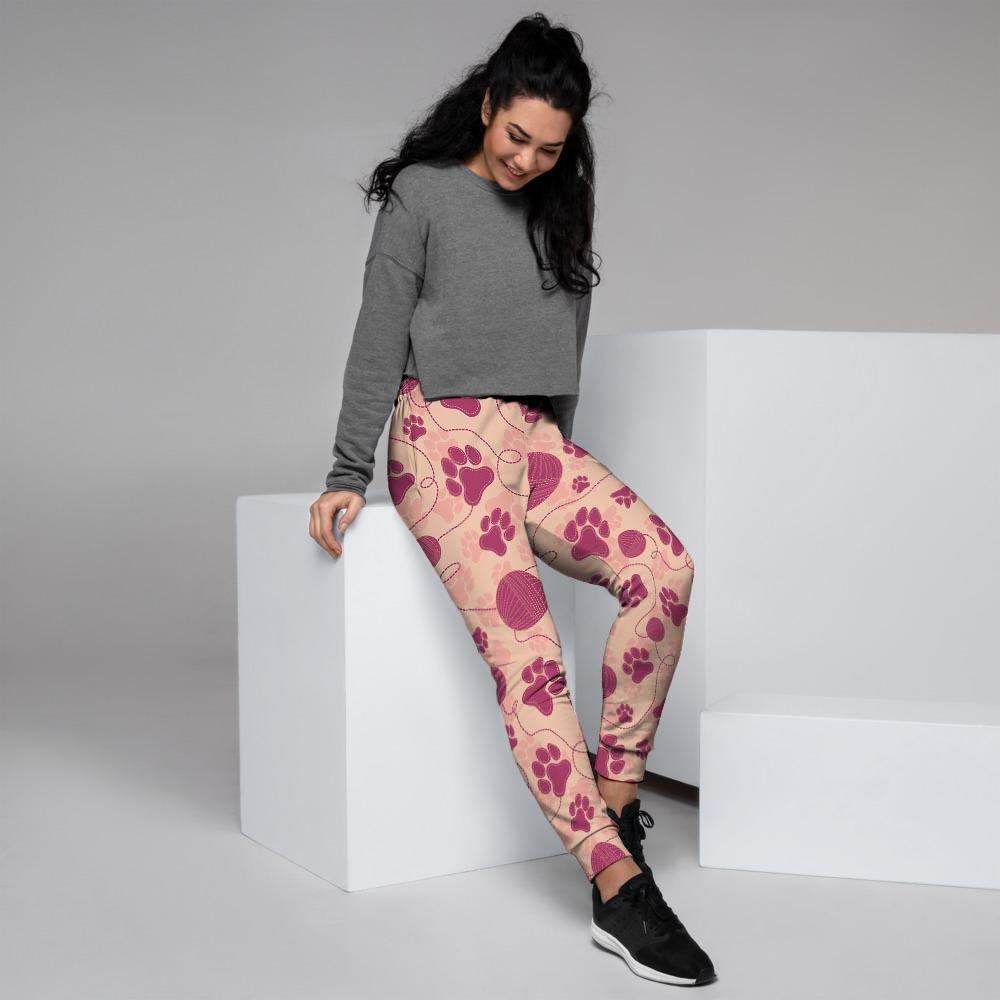 Yarn Paw Print Women's Joggers-grizzshop