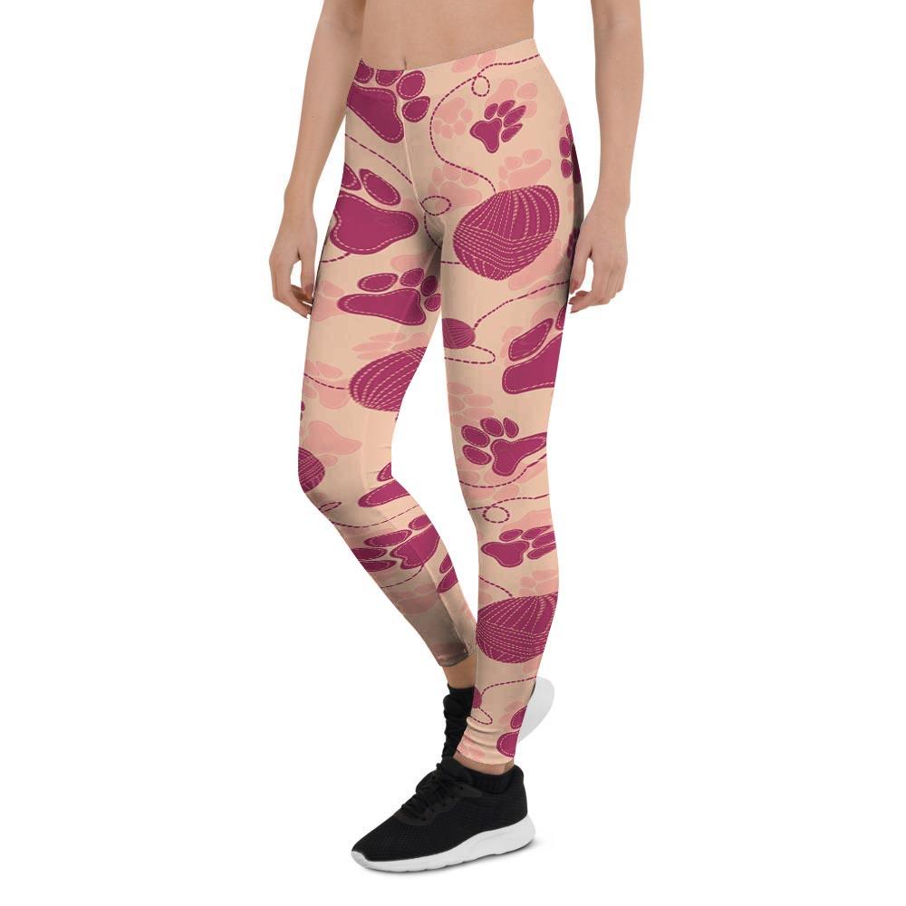 Yarn Paw Print Women's Leggings-grizzshop