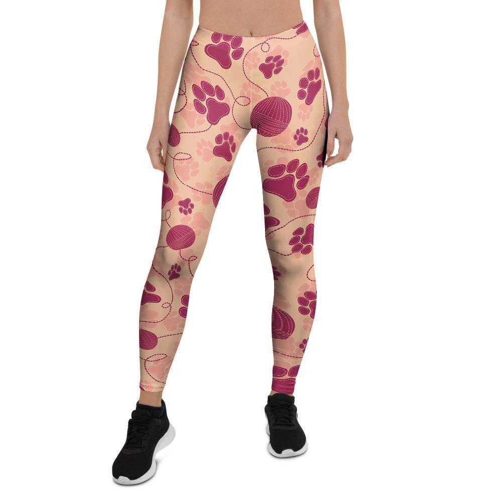 Yarn Paw Print Women's Leggings-grizzshop