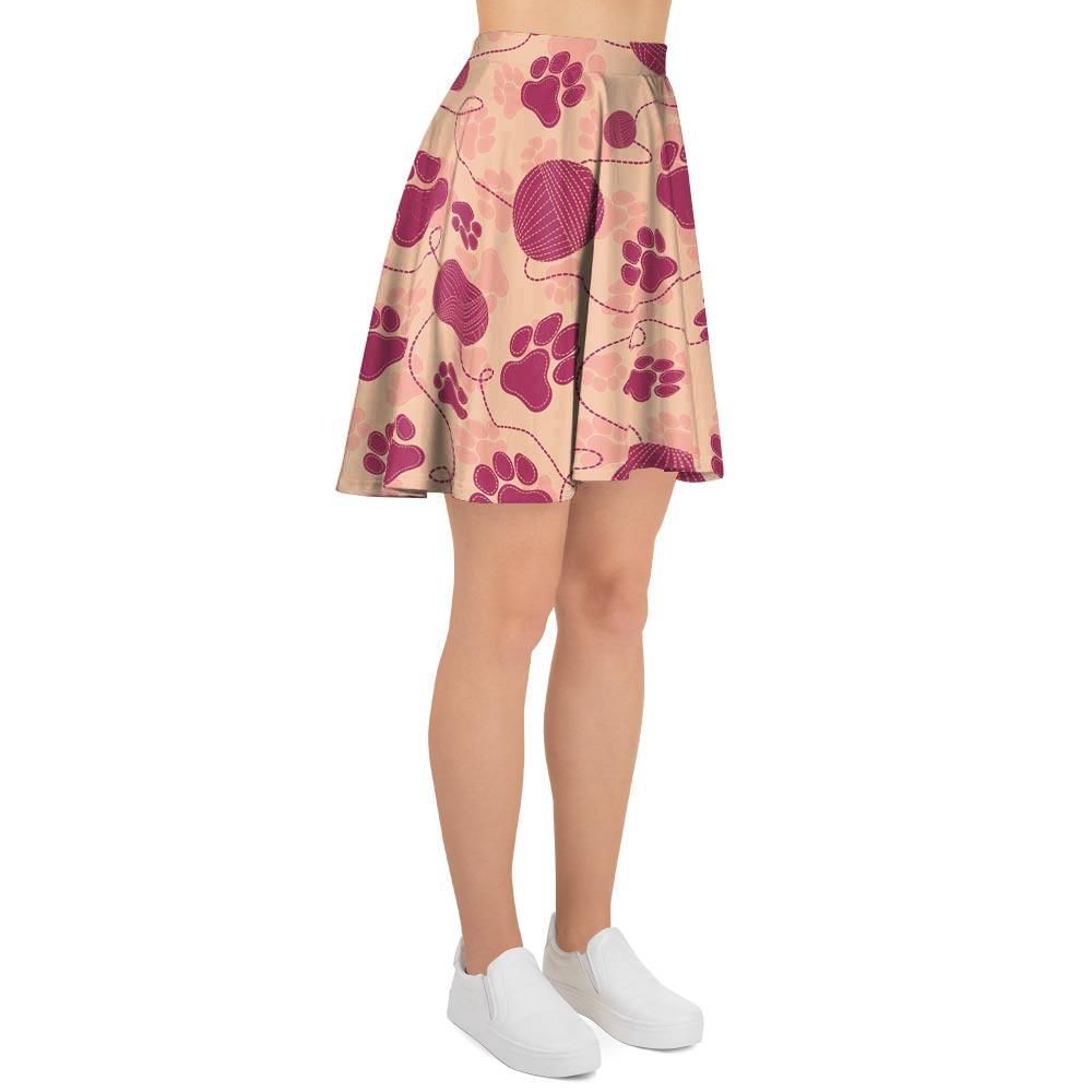 Yarn Paw Print Women's Skirt-grizzshop