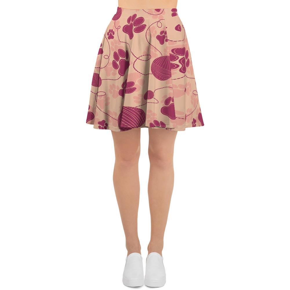 Yarn Paw Print Women's Skirt-grizzshop