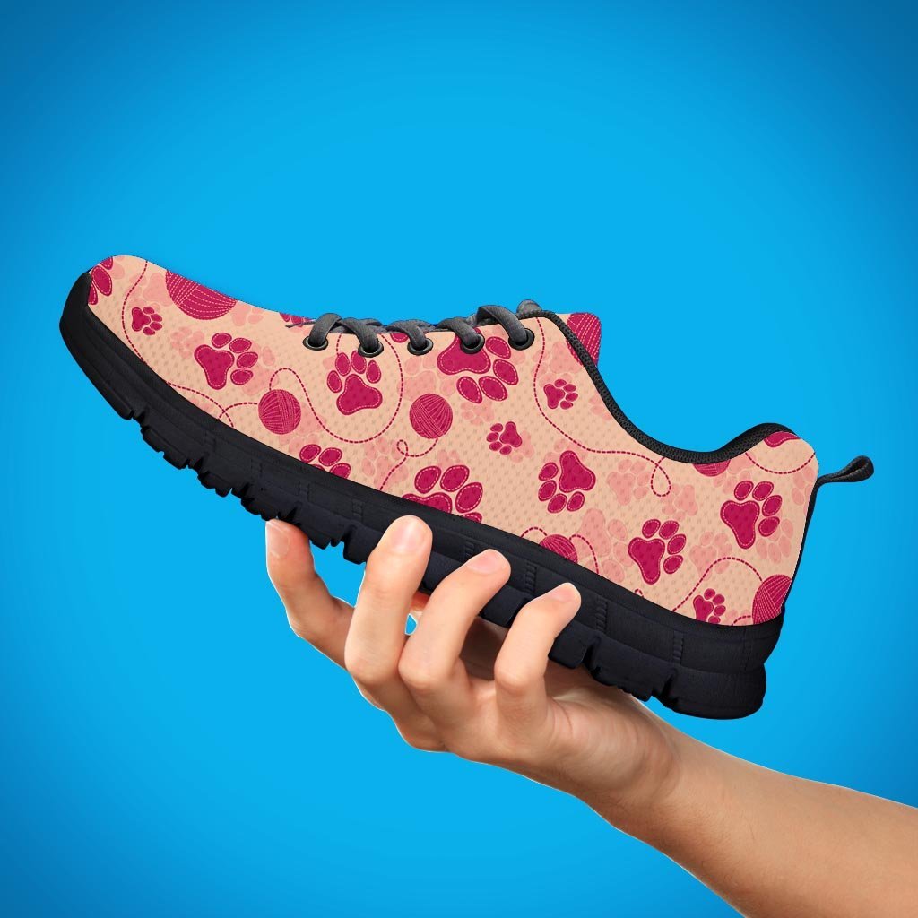 Yarn Paw Print Women's Sneakers-grizzshop