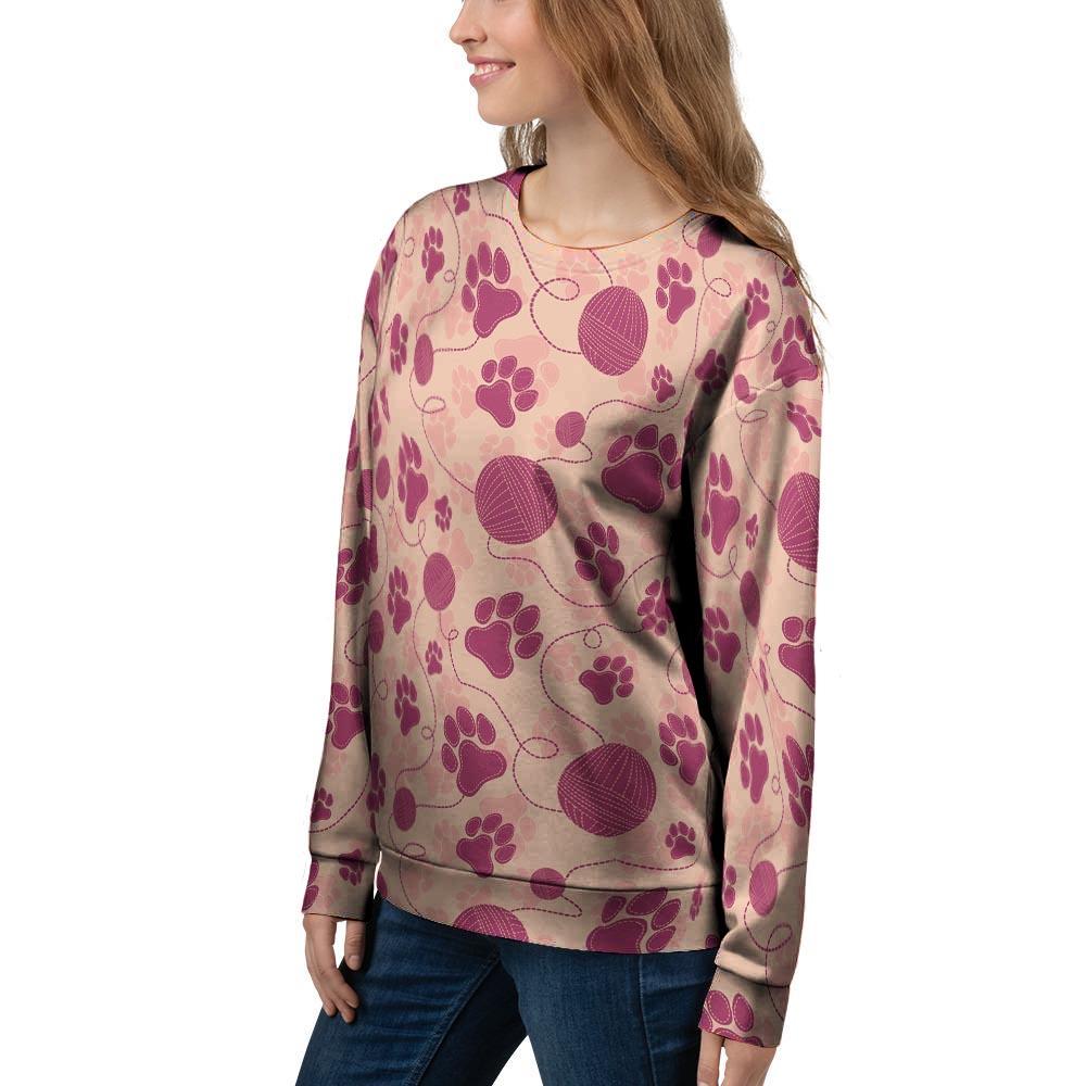 Yarn Paw Print Women's Sweatshirt-grizzshop