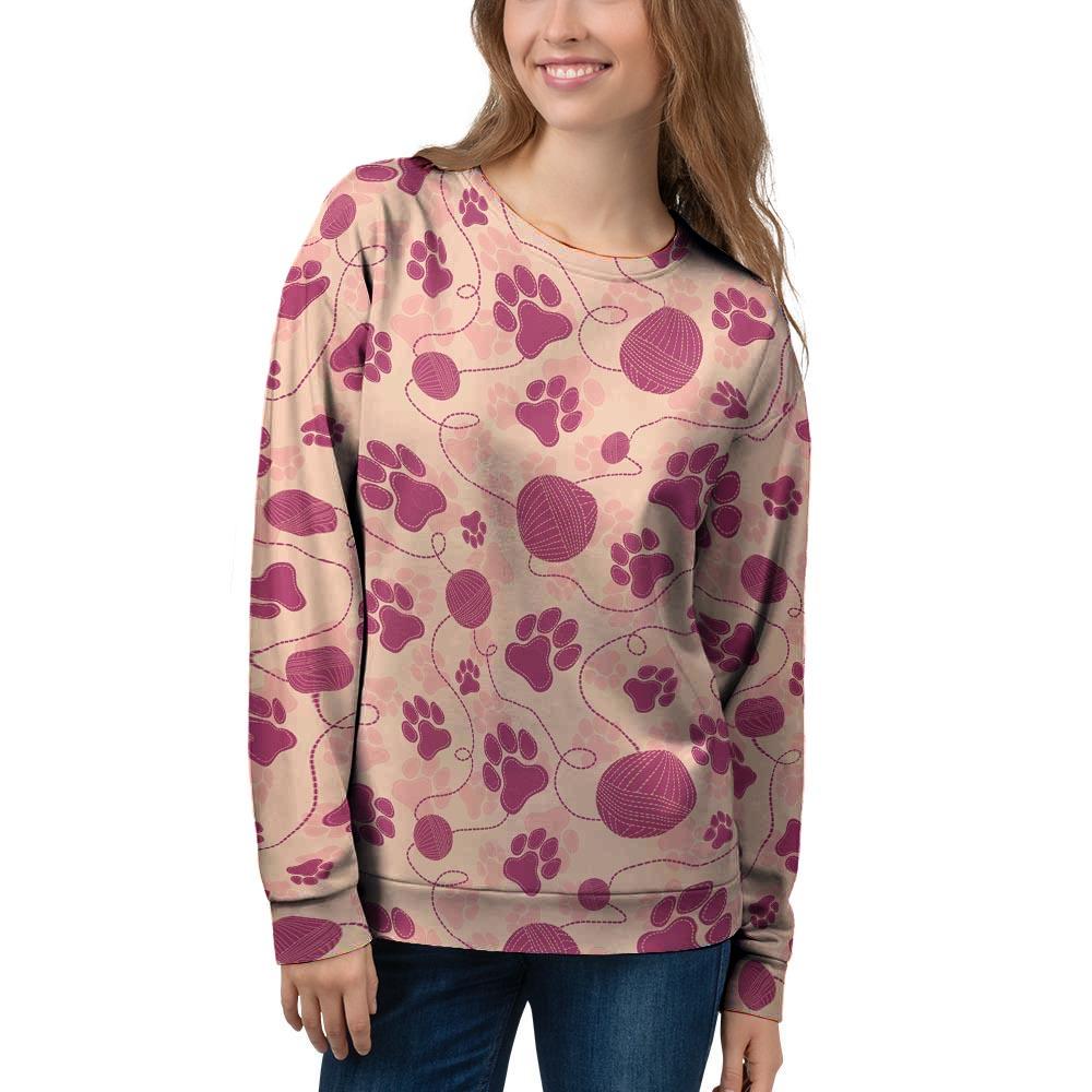 Yarn Paw Print Women's Sweatshirt-grizzshop