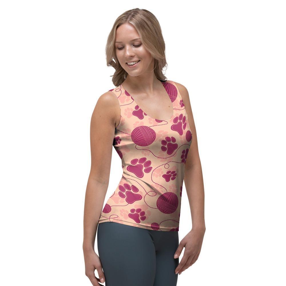 Yarn Paw Print Women's Tank Top-grizzshop
