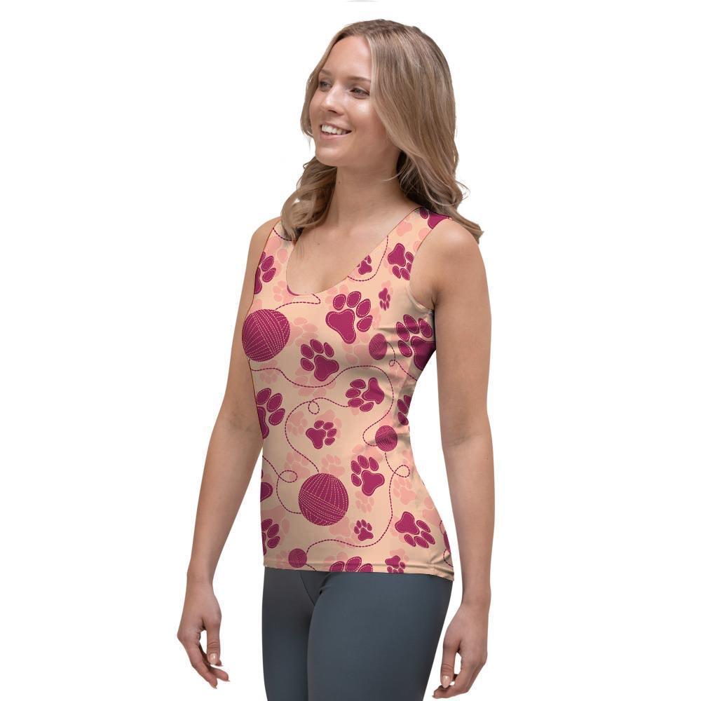 Yarn Paw Print Women's Tank Top-grizzshop