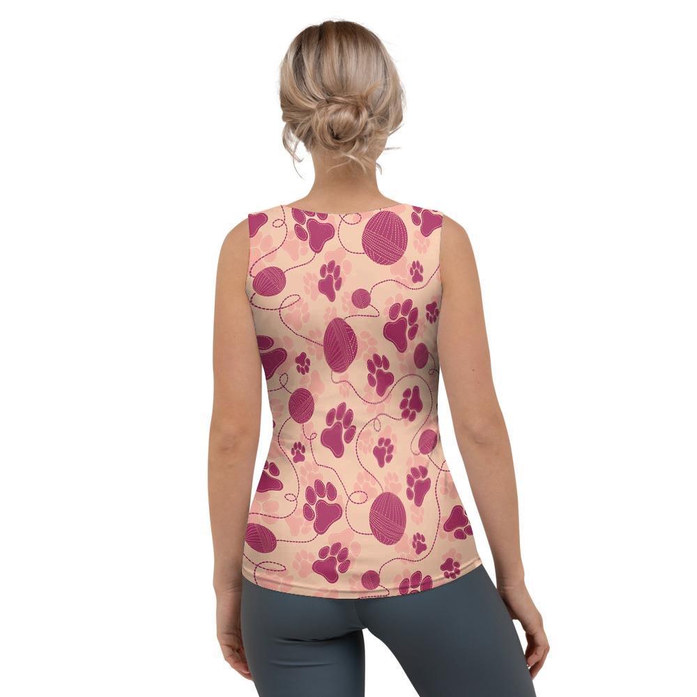 Yarn Paw Print Women's Tank Top-grizzshop