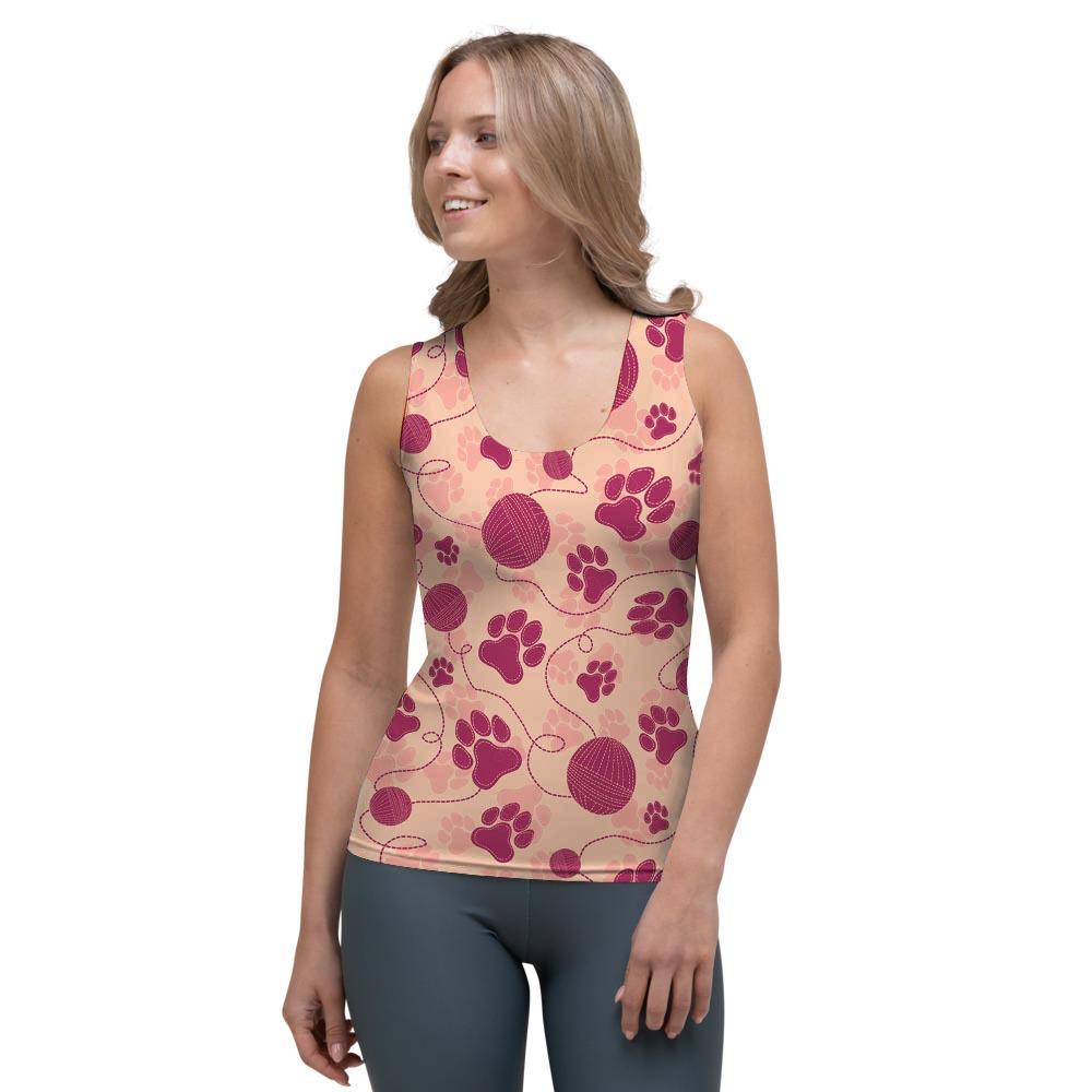 Yarn Paw Print Women's Tank Top-grizzshop