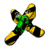 Yellow And Green Helmet Print Muay Thai Shin Guards-grizzshop