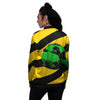 Yellow And Green Helmet Print Women's Bomber Jacket-grizzshop