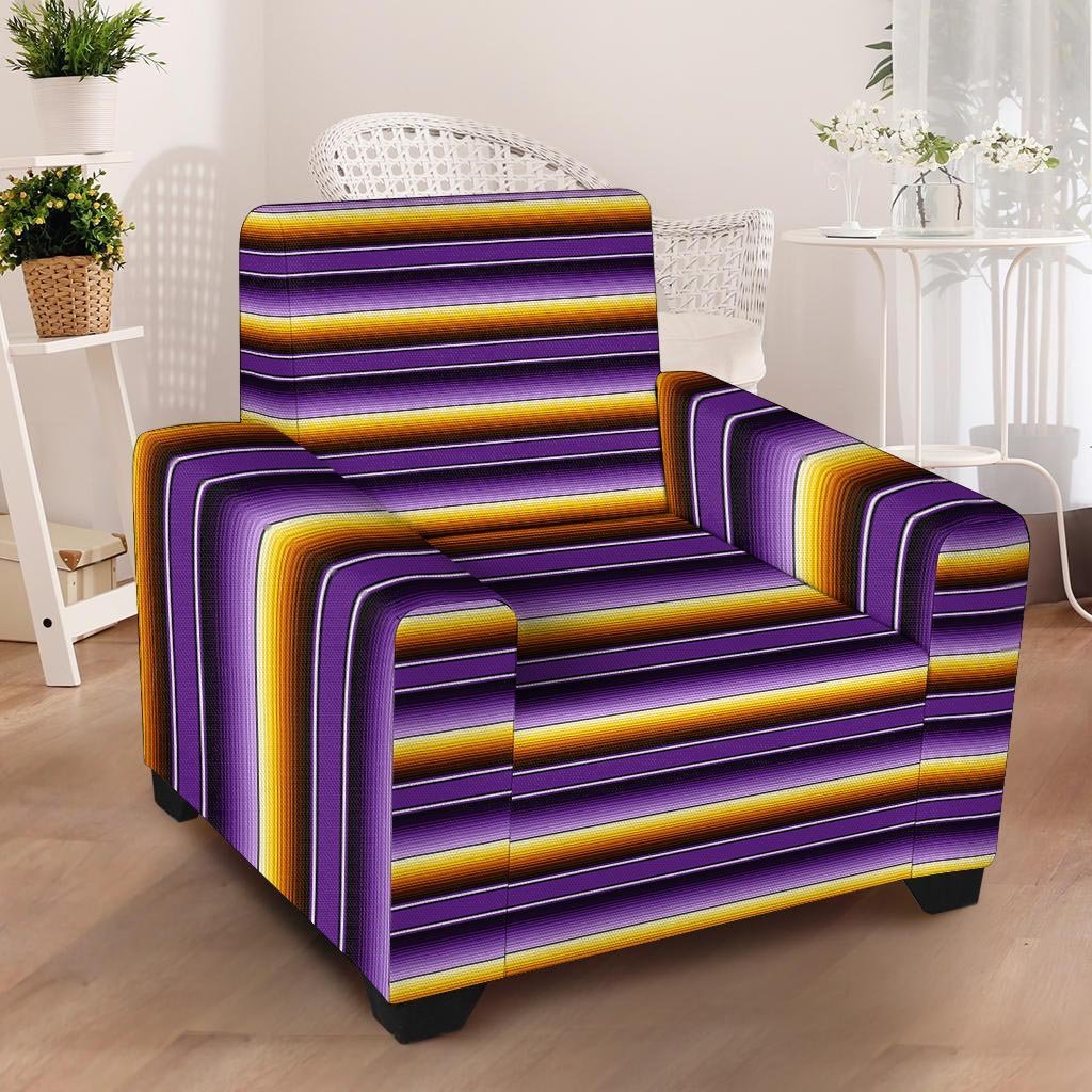 Yellow And Purple Mexican Baja Armchair Cover-grizzshop