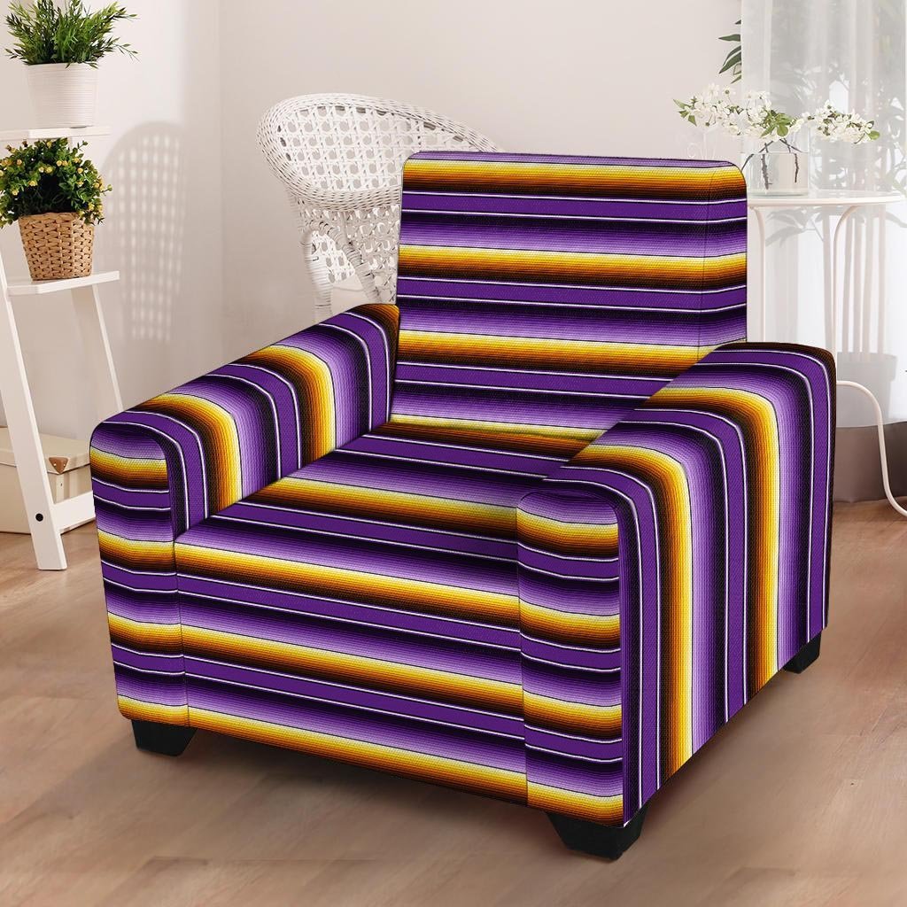 Yellow And Purple Mexican Baja Armchair Cover-grizzshop