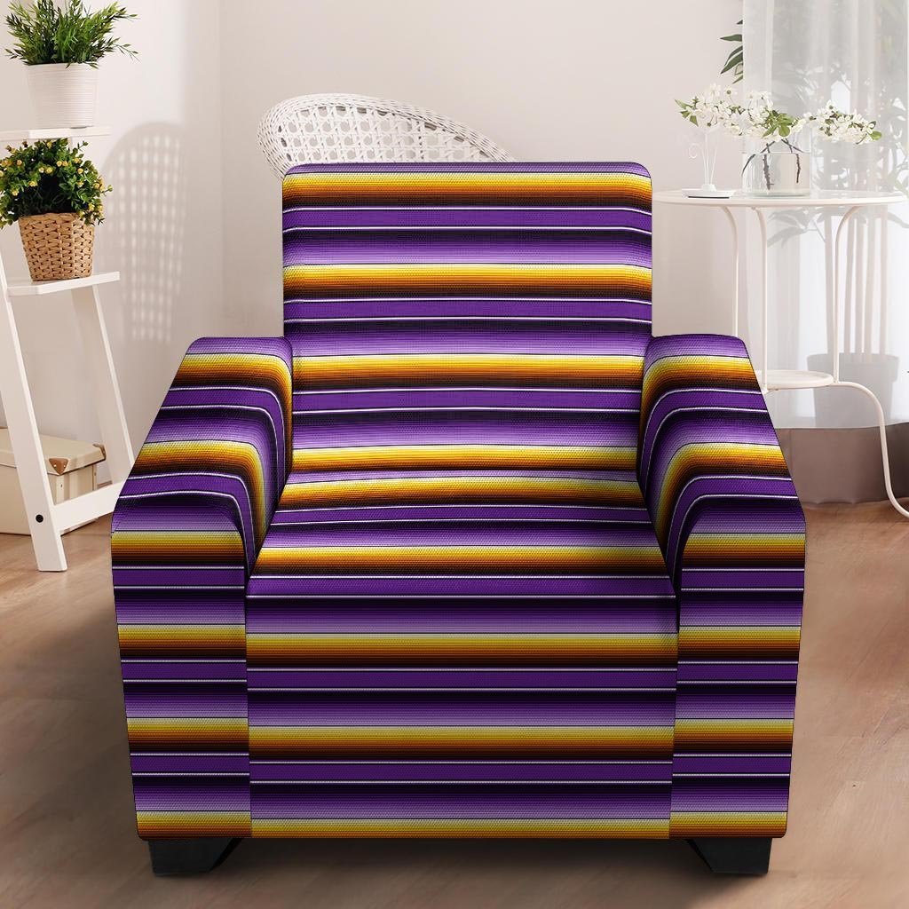 Yellow And Purple Mexican Baja Armchair Cover-grizzshop