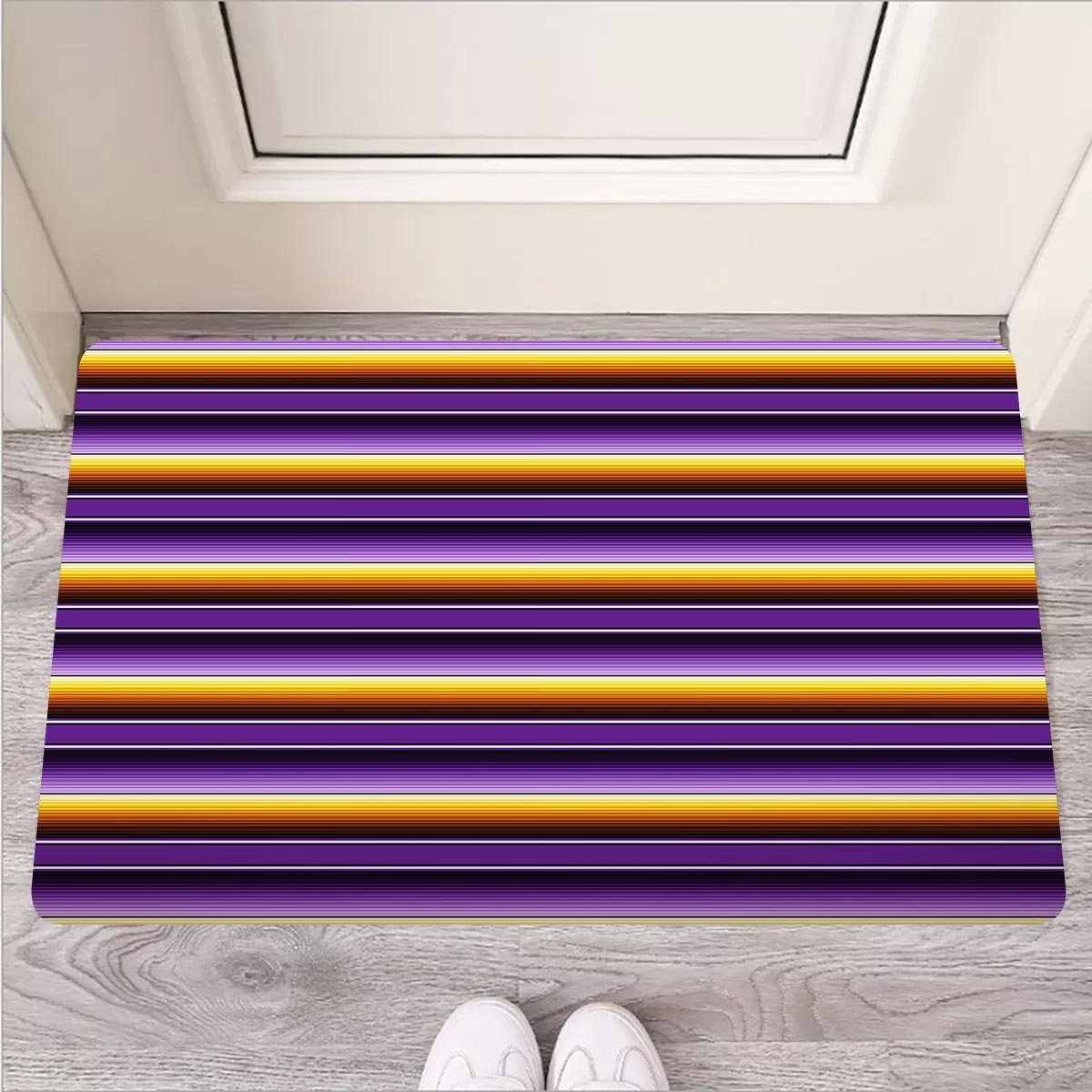 Yellow And Purple Mexican Baja Door Mat-grizzshop