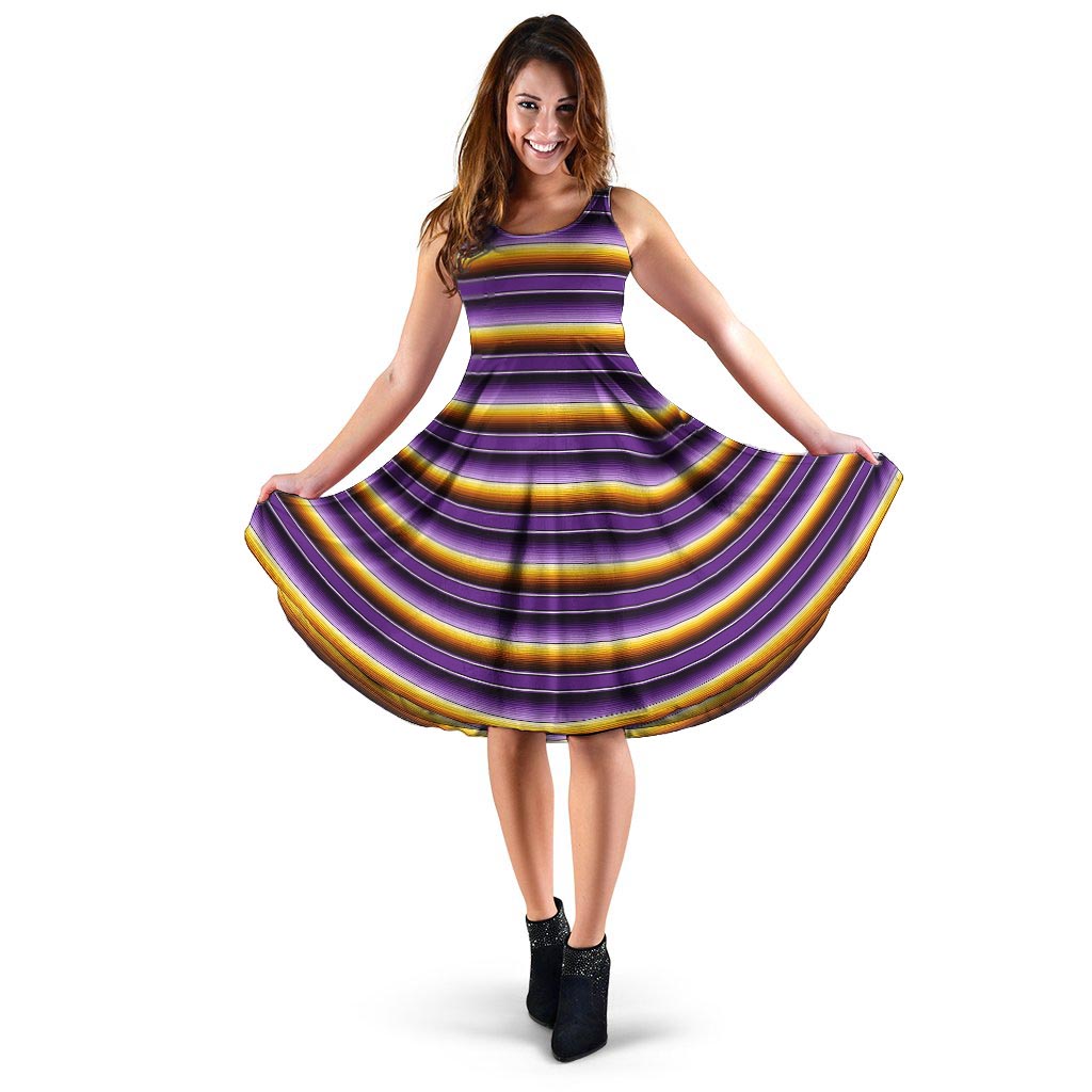 Yellow And Purple Mexican Baja Dress-grizzshop