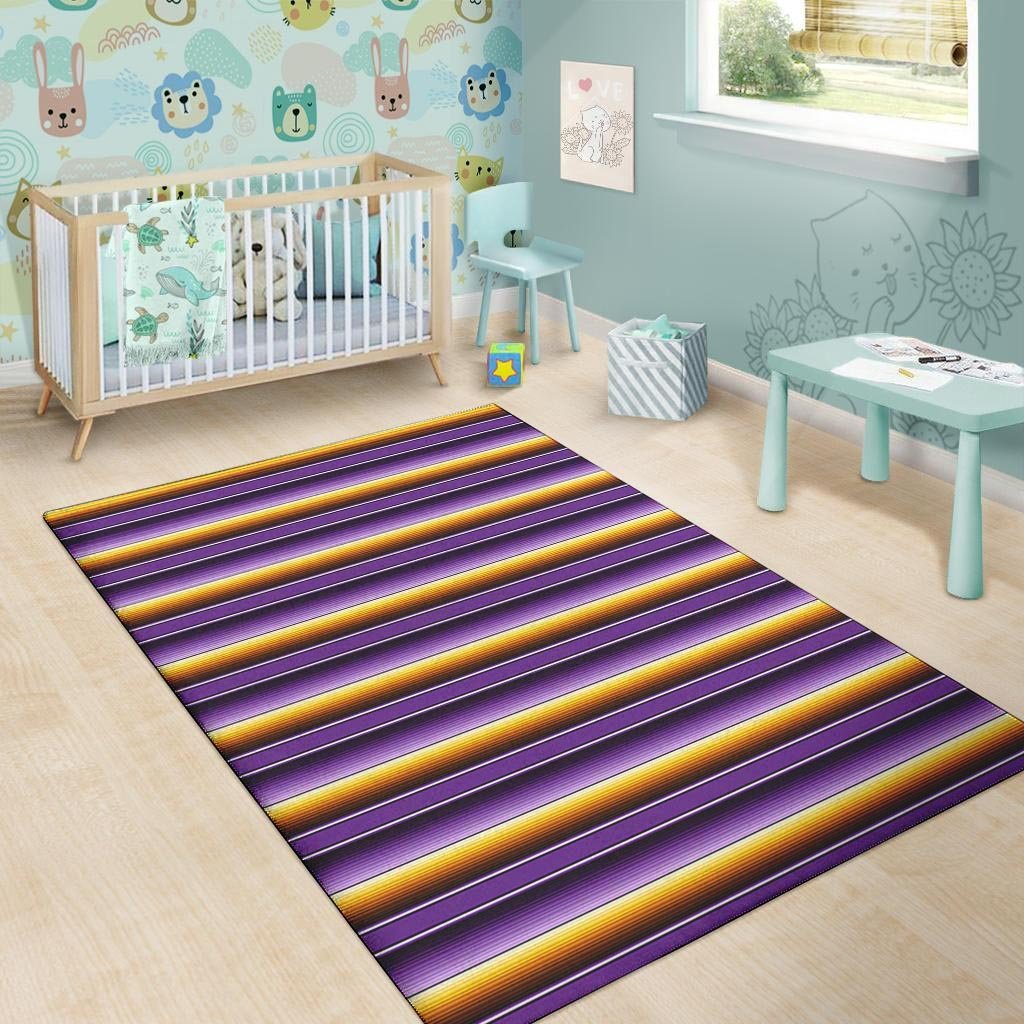Yellow And Purple Mexican Baja Floor Mat-grizzshop