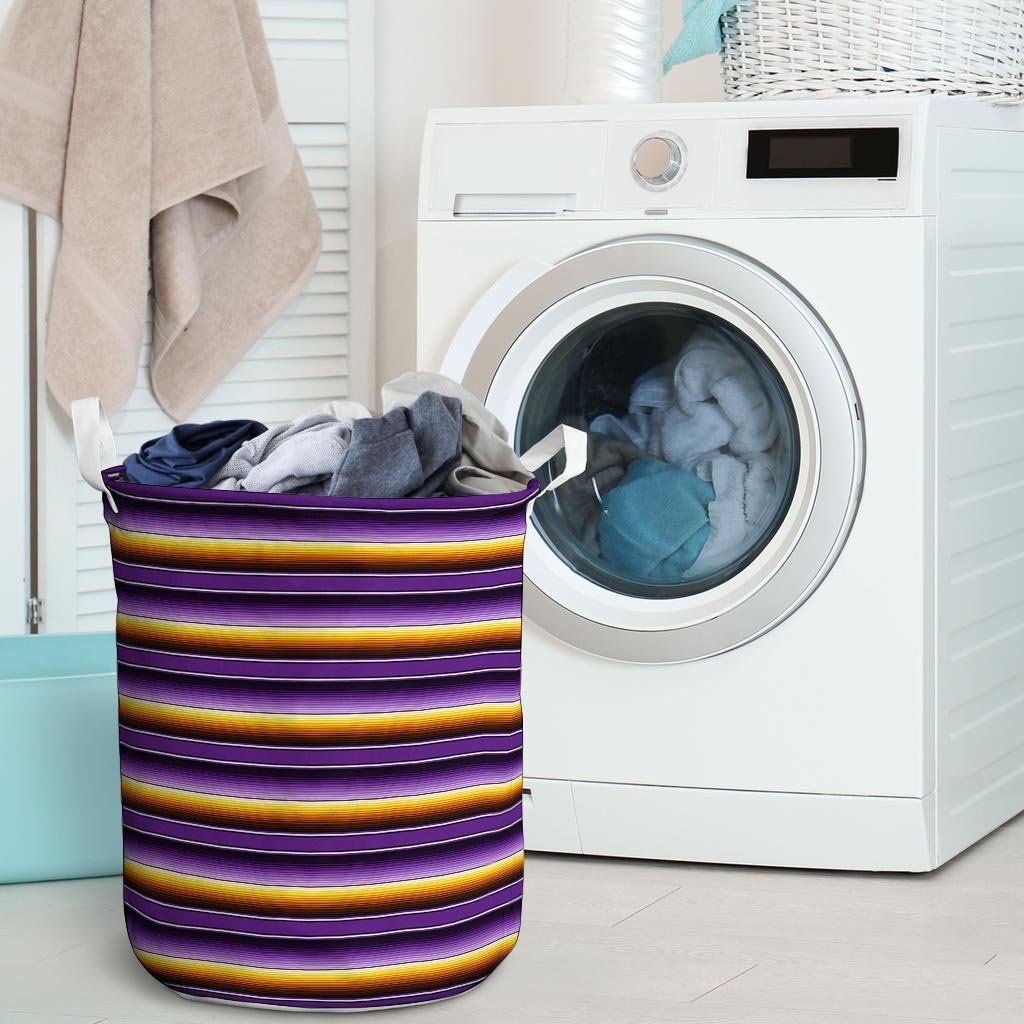 Yellow And Purple Mexican Baja Laundry Basket-grizzshop