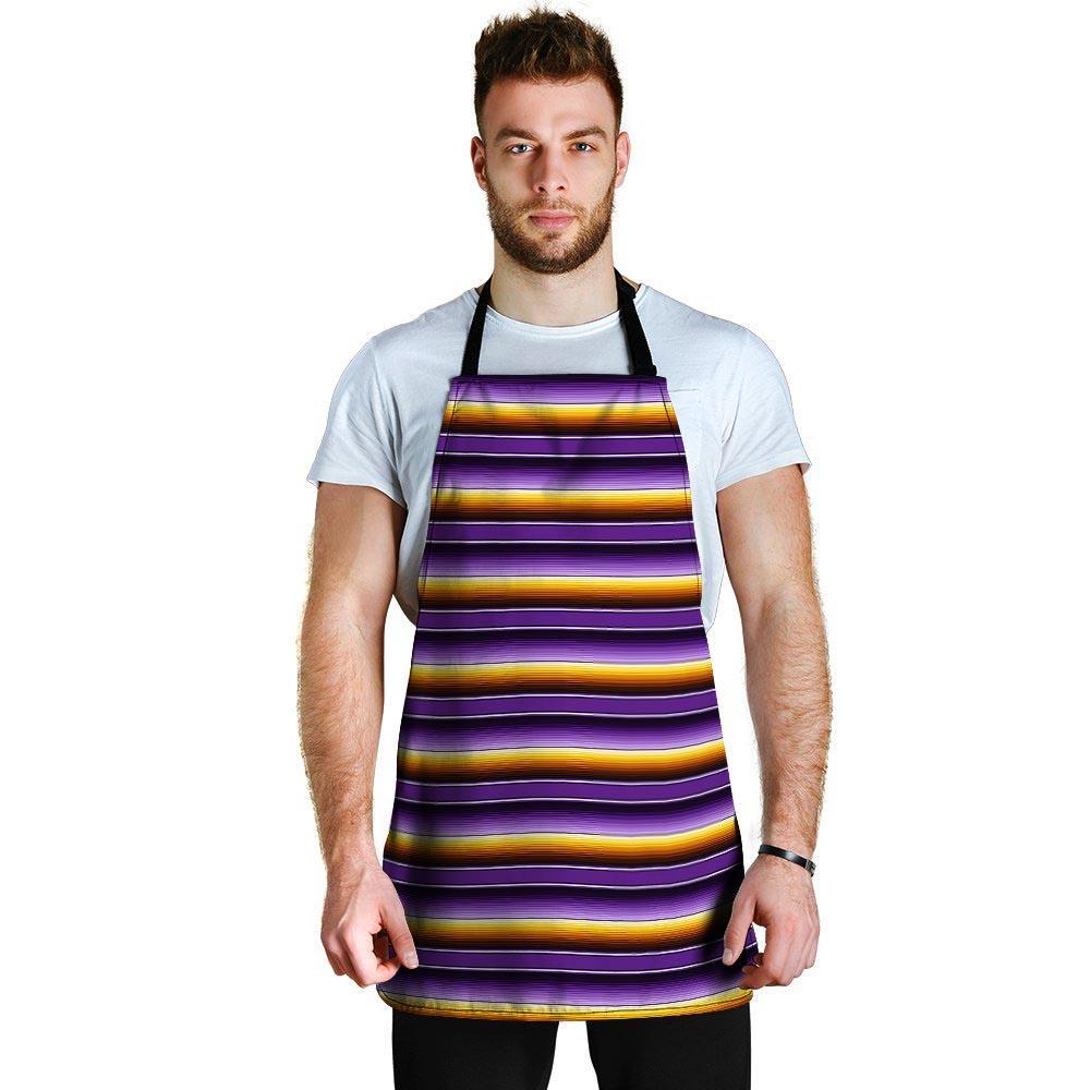 Yellow And Purple Mexican Baja Men's Apron-grizzshop