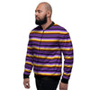 Yellow And Purple Mexican Baja Men's Bomber Jacket-grizzshop