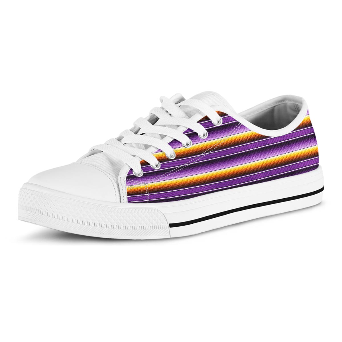 Yellow And Purple Mexican Baja Men's Low Top Shoes-grizzshop