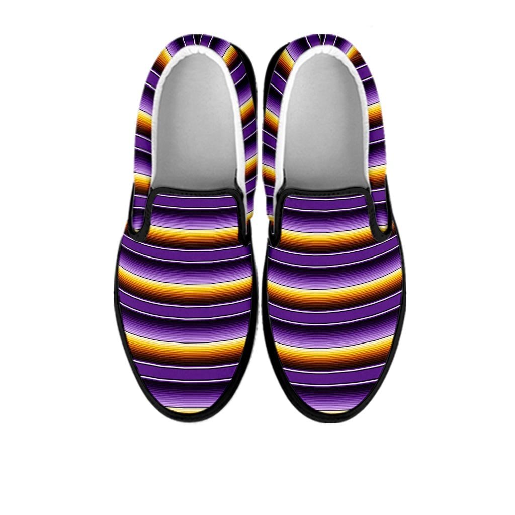 Yellow And Purple Mexican Baja Men's Slip On Sneakers-grizzshop