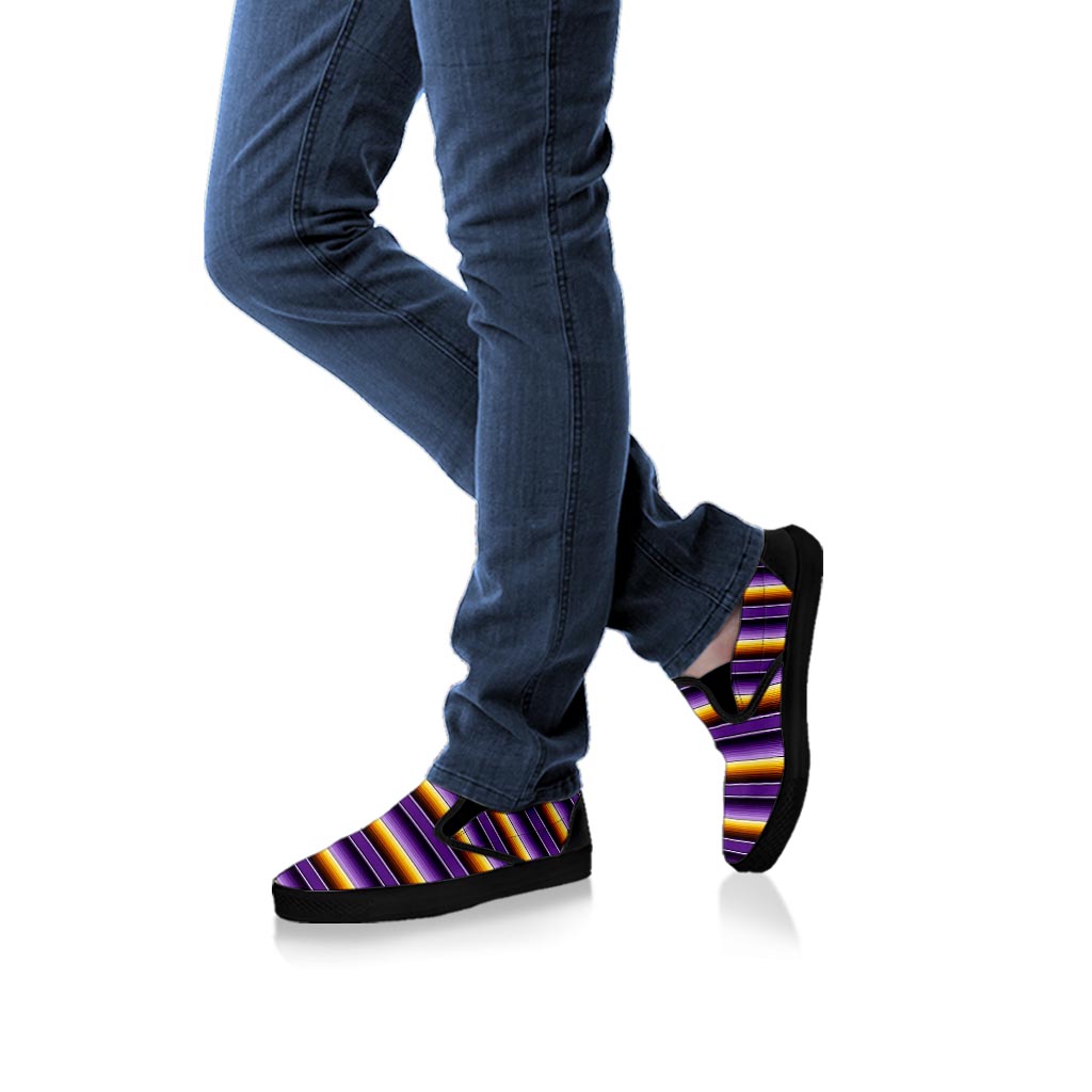Yellow And Purple Mexican Baja Men's Slip On Sneakers-grizzshop