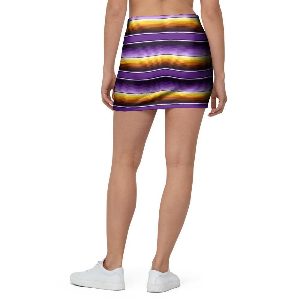 Yellow And Purple Mexican Baja Mini Skirt-grizzshop