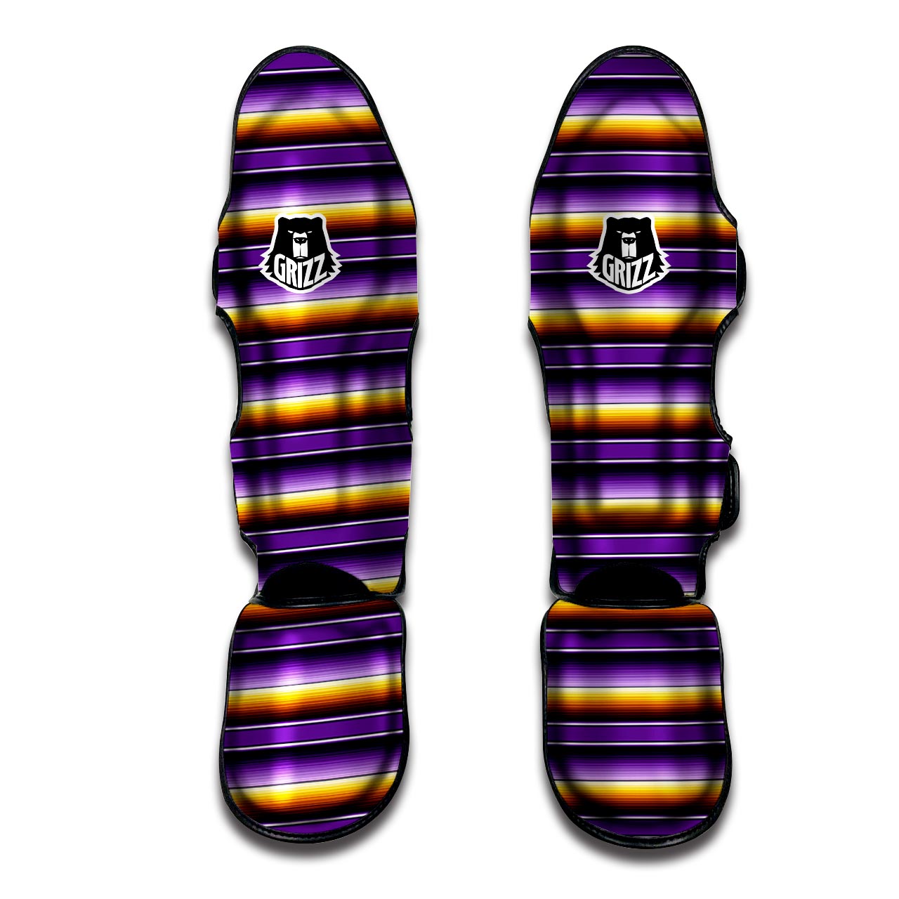 Yellow And Purple Mexican Baja Muay Thai Shin Guard-grizzshop