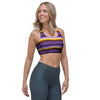 Yellow And Purple Mexican Baja Sports Bra-grizzshop