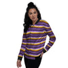 Yellow And Purple Mexican Baja Women's Bomber Jacket-grizzshop