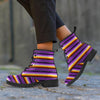 Yellow And Purple Mexican Baja Women's Boots-grizzshop