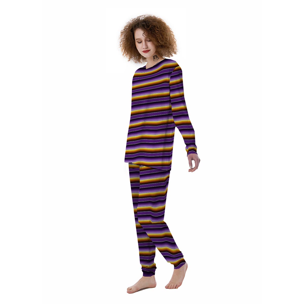 Yellow And Purple Mexican Baja Women's Pajamas-grizzshop