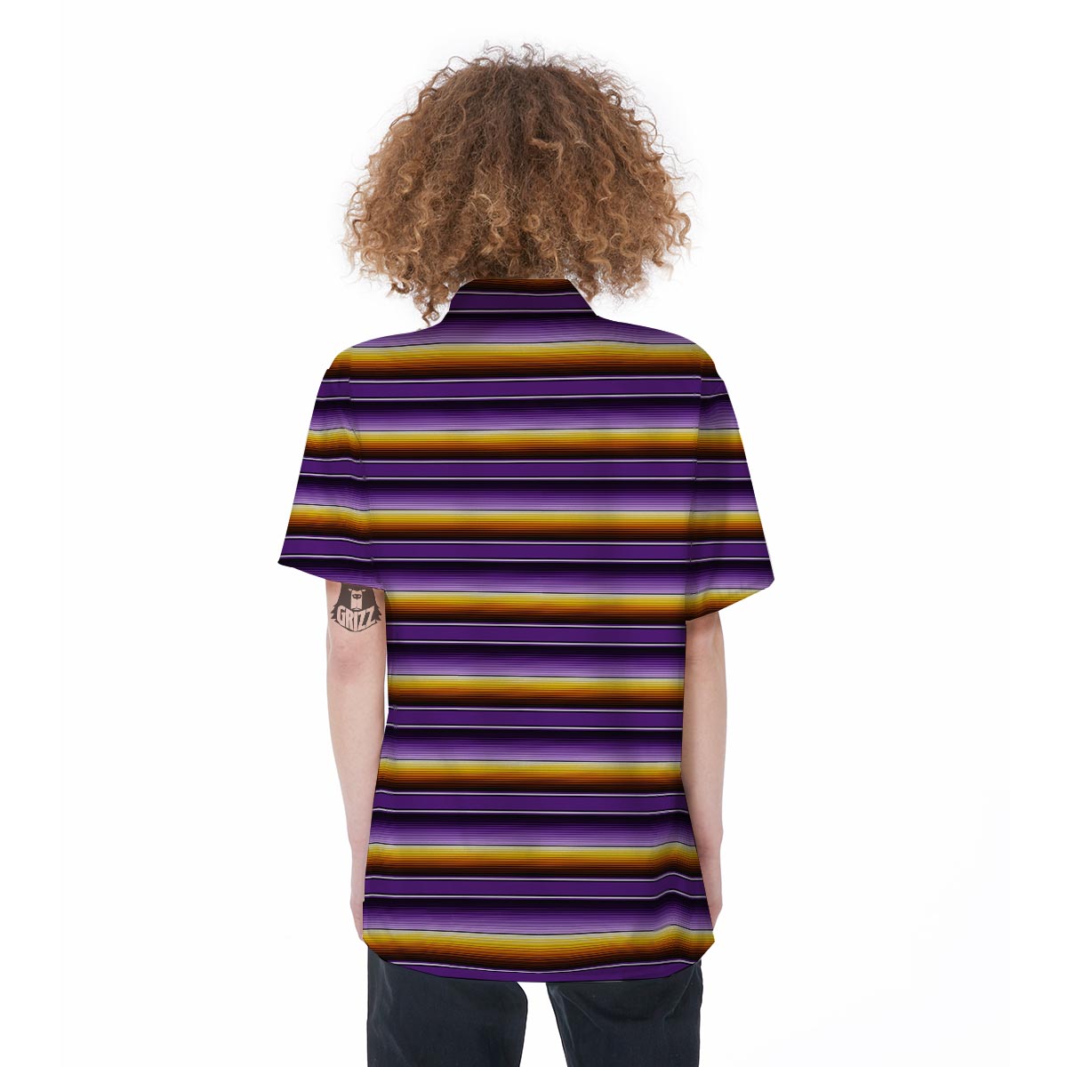 Yellow And Purple Mexican Baja Women's Short Sleeve Shirts-grizzshop