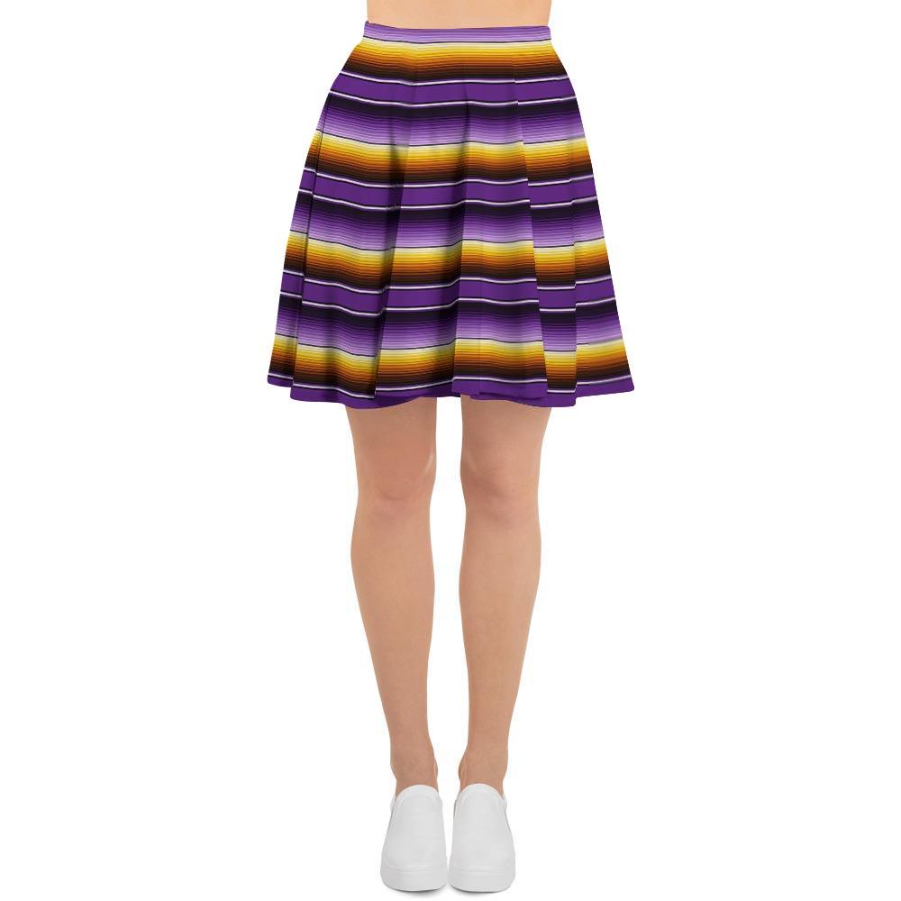 Yellow And Purple Mexican Baja Women's Skirt-grizzshop