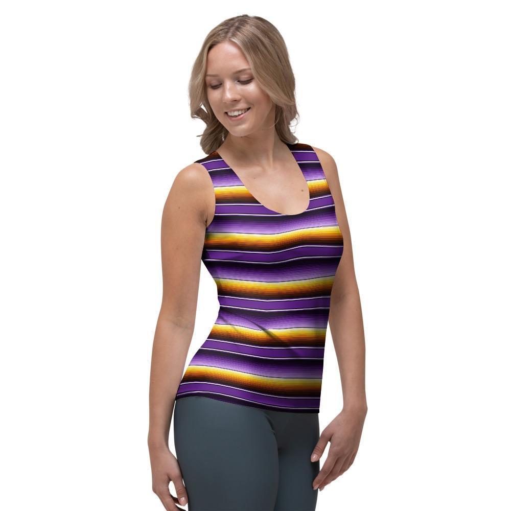 Yellow And Purple Mexican Baja Women's Tank Top-grizzshop