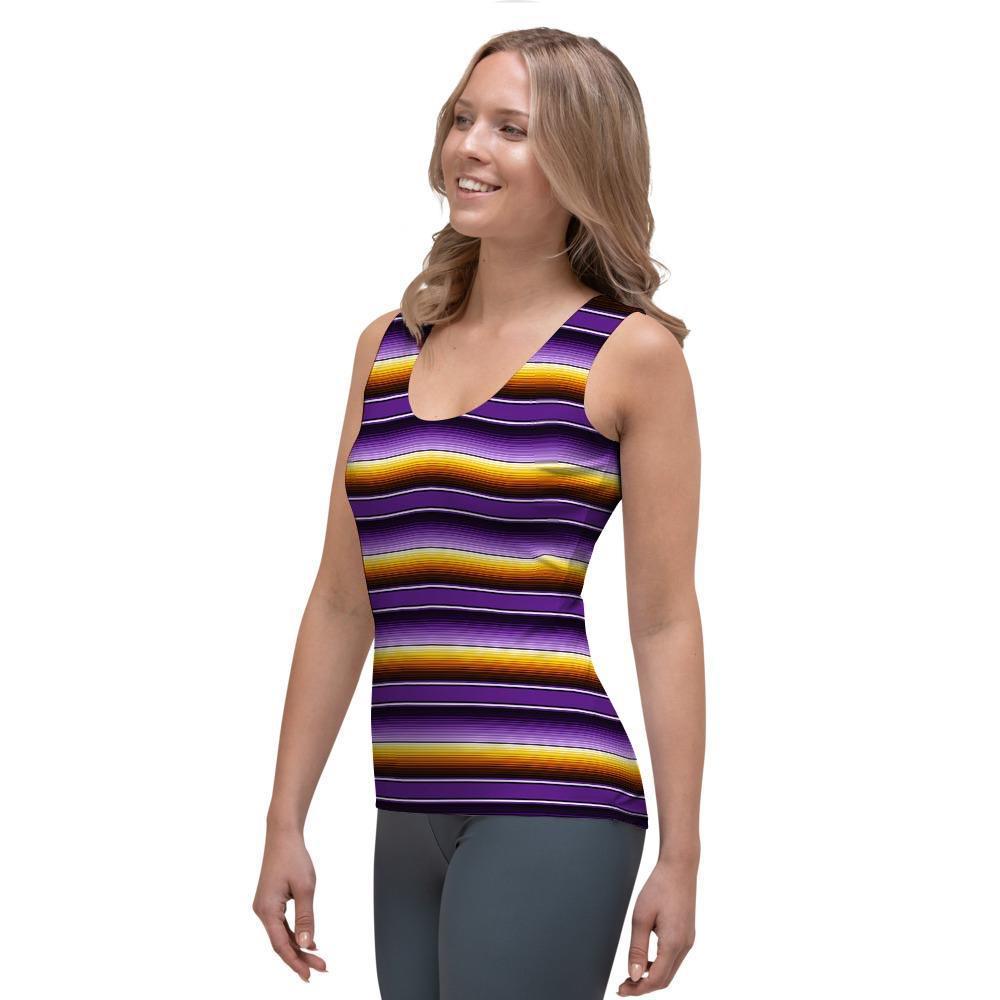 Yellow And Purple Mexican Baja Women's Tank Top-grizzshop