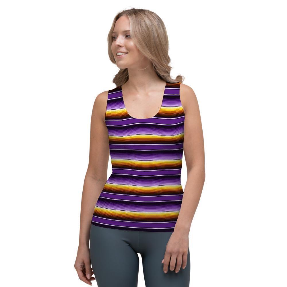Yellow And Purple Mexican Baja Women's Tank Top-grizzshop