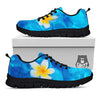 Yellow And White Plumeria In Water Print Black Sneaker-grizzshop