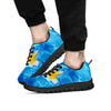 Yellow And White Plumeria In Water Print Black Sneaker-grizzshop