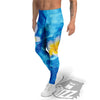 Yellow And White Plumeria In Water Print Men's Leggings-grizzshop