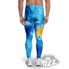 Yellow And White Plumeria In Water Print Men's Leggings-grizzshop