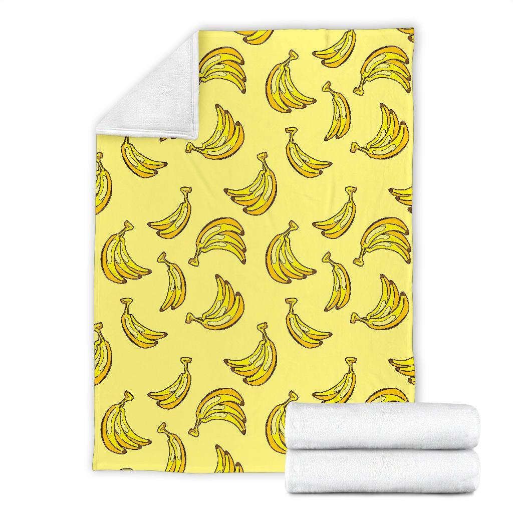 Yellow Banana Pattern Print Blanket-grizzshop